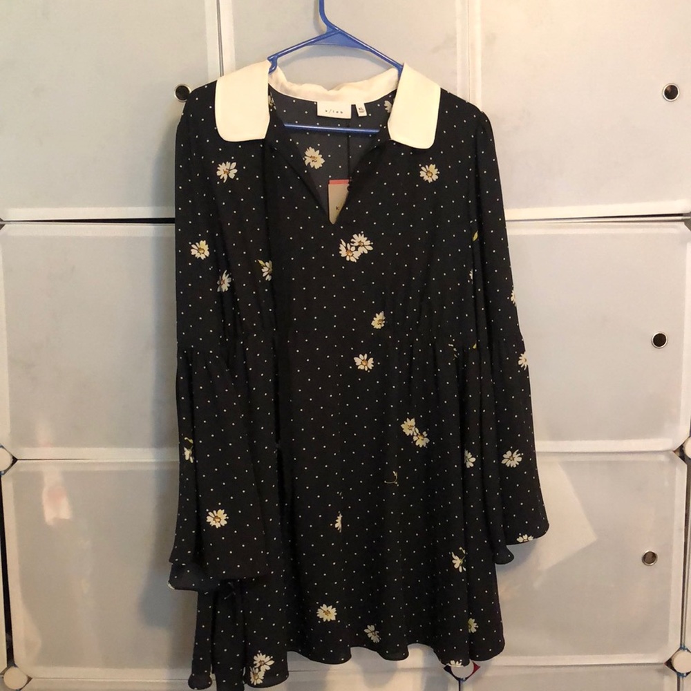 Daisy polka dot dress